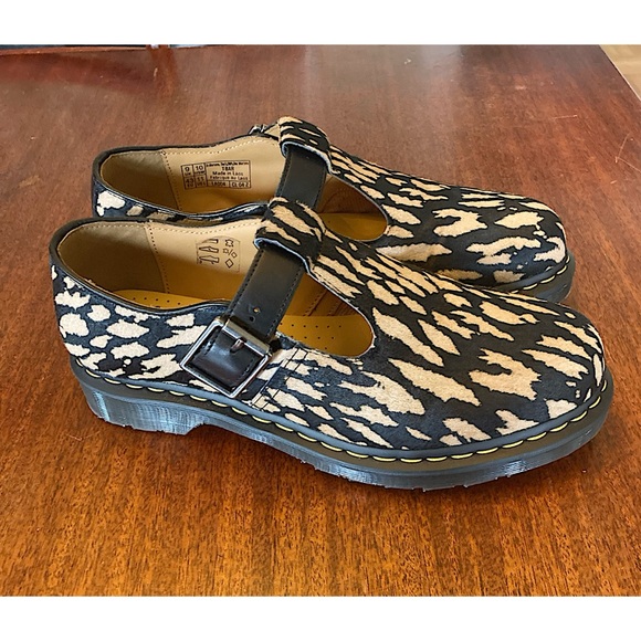 Dr. Martens Calf Hair T-Bar Shoes